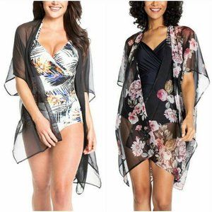 1 Piece Swimsuit & Kimono Set Bathing Suit Cover U